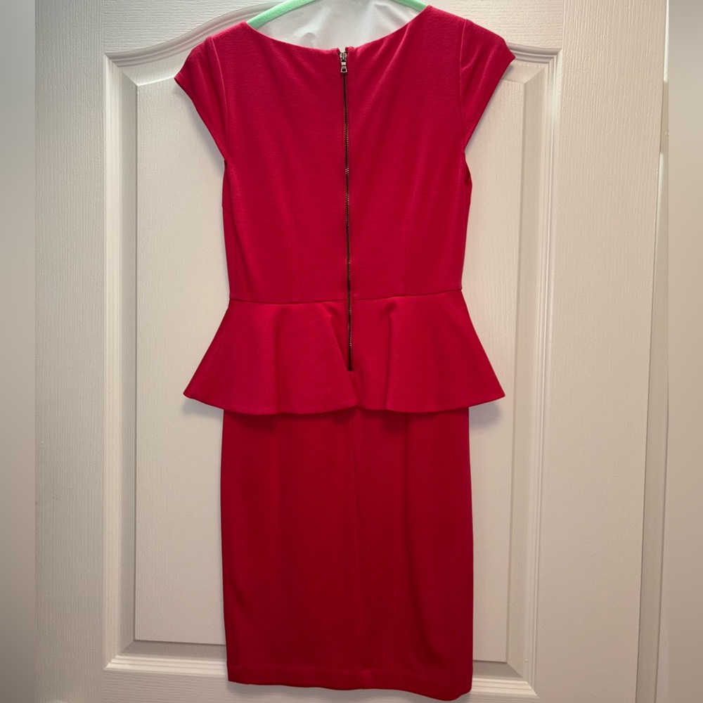 Alice + Olivia Peplum Dress in Red Size 2 - Picture 6 of 8